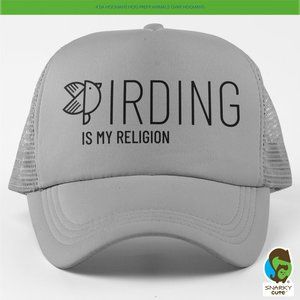 Birding is my Religion Foam Trucker Snapback Cap GREY